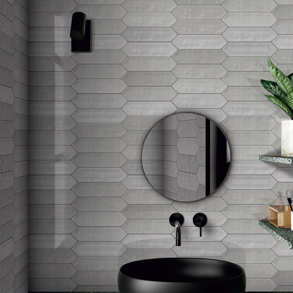 PICKET SMOKY DECOR - COLORTILE - ( - PICKET GLOSSY - 300x75 mm - 12inchX3inch )