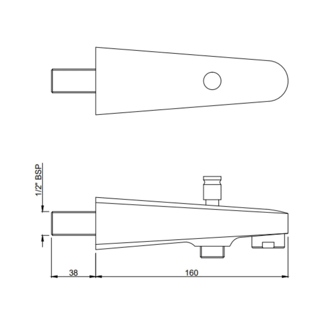 BUTTON SPOUT - JAQUAR FAUCETS - ( CHROME - SPOUT - 0x15 mm - 0inchX0.5inch )