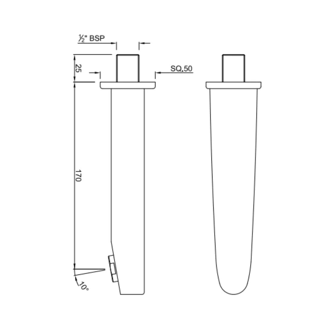 BATH TUB SPOUT - JAQUAR FAUCETS -  ( GOLD DUST - SPOUT - 0x15 mm - 0inchX0.5inch )