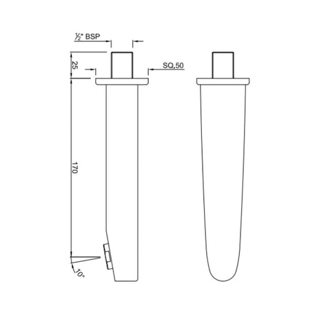 BATH TUB SPOUT - JAQUAR FAUCETS -  ( GOLD DUST - SPOUT - 0x15 mm - 0inchX0.5inch )