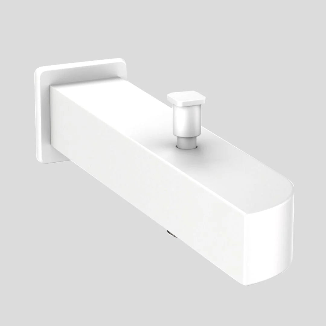 ALIVE RANGE BATH TUB SPOUT WITH BUTTON - JAQUAR FAUCETS - ( WHITE MATT - BATH TUB-SPOUT - 0x15 mm - 0inchX0.5inch )