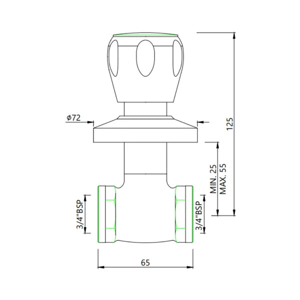 CONC.STOP COCK - ESSCO FAUCET - ( CHROME - SOMETHING SPL - 0x20 mm - 0inchX0.75inch )