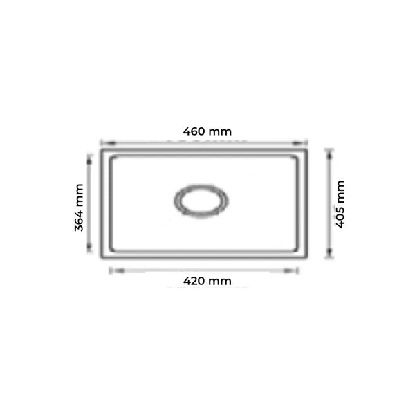 1.0 BOWL QUARTZ SINK W/WASTE COUPLING (DEPTH 8INCH) - FUTURA -  ( WHITE - NATURAL QUARTZ - 460x410 mm - 18.4inchX16.4inch )