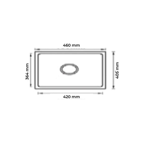 1.0 BOWL QUARTZ SINK W/WASTE COUPLING (DEPTH 8INCH) - FUTURA -  ( WHITE - NATURAL QUARTZ - 460x410 mm - 18.4inchX16.4inch )