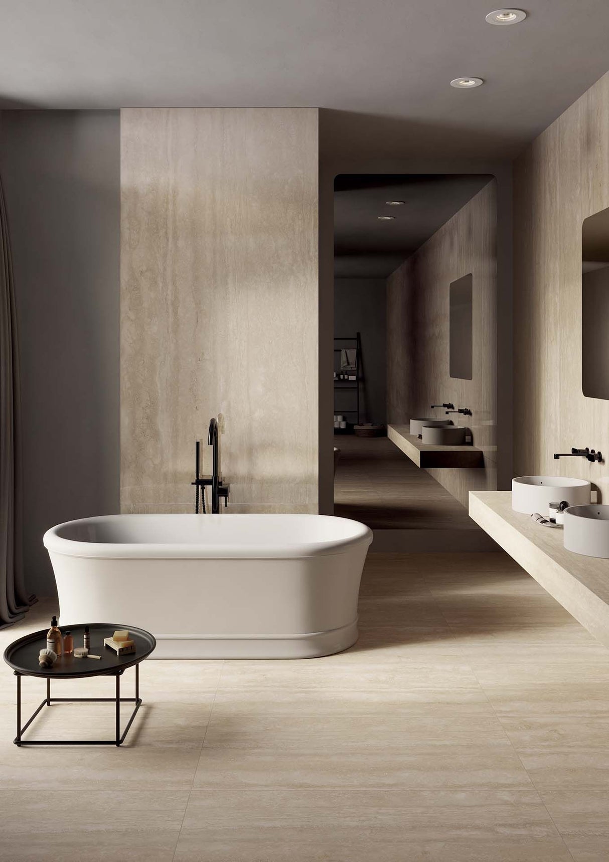 TRAVENTINE VEINCUT BEIGE THICKNESS 9MM - NEXION -  (  - NATURALE I - 1198x598x9 mm - 48inchX24inchX0.36inch )