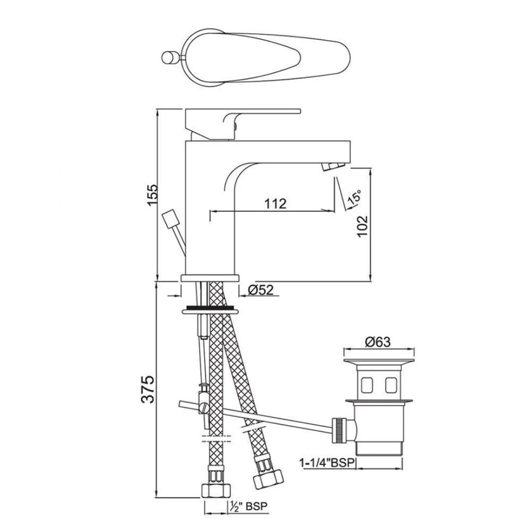 SINGLE LEVER BASIN MIXER WITH POPUP WASTE - JAQUAR FAUCETS - ( GOLD DUST - VIGNETTE PRIME - 0x15 mm - 0inchX0.5inch )