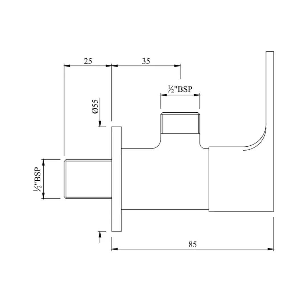 ANGULAR STOP COCK WITH WALL FLANGE - JAQUAR FAUCETS - ( WHITE MATT - VIGNETTE PRIME - 0x15 mm - 0inchX0.5inch )