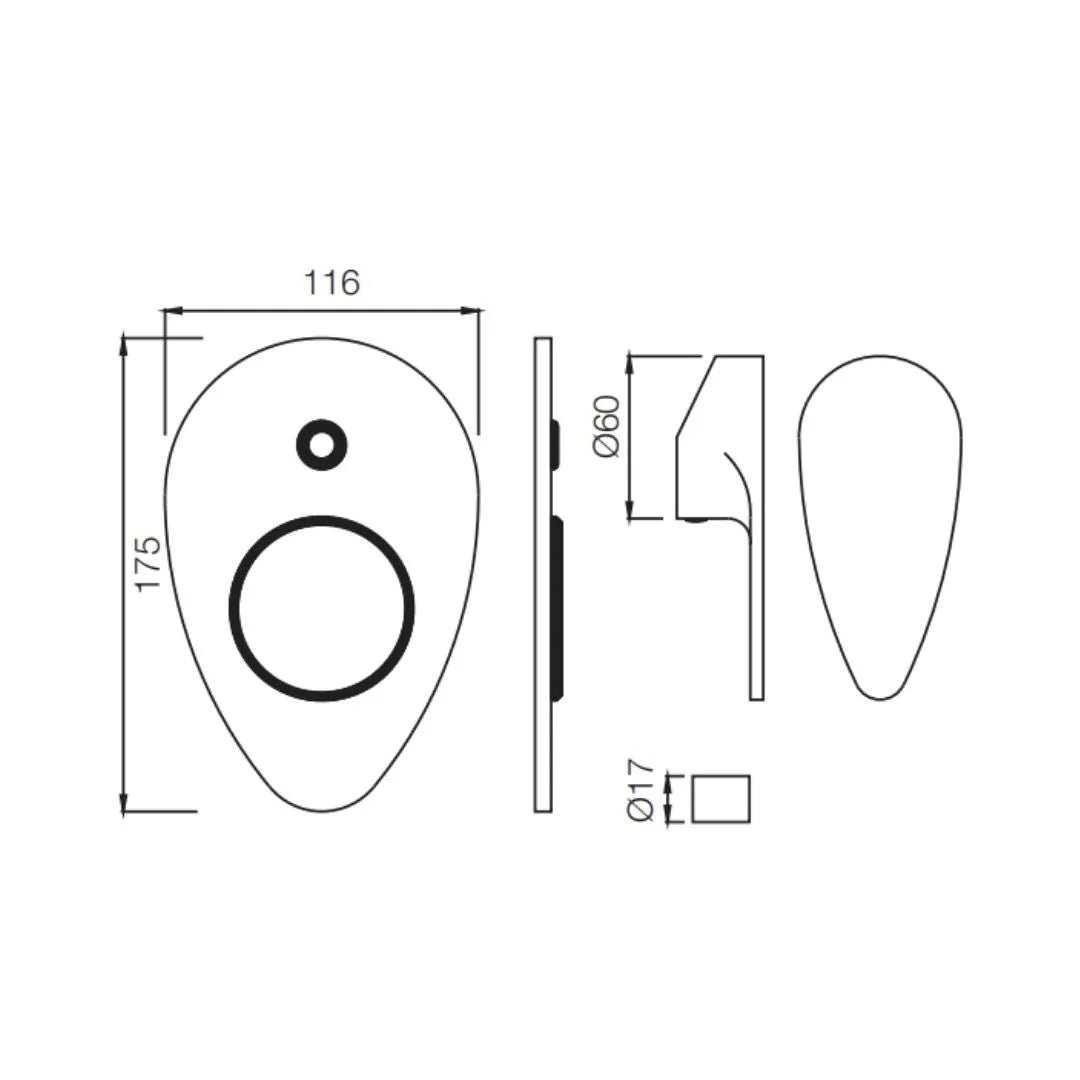 SINGLE LEVER EXPOSED PARTS KIT OF HI-FLOW DIVERTER - JAQUAR FAUCETS - ( WHITE MATT - VIGNETTE PRIME - 0x15 mm - 0inchX0.5inch )