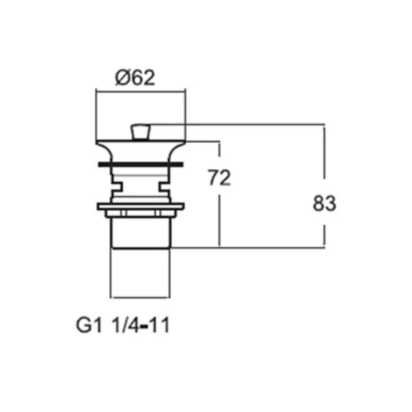 BATH WASTE & OVER FLOW - AMERICAN STANDARD - ( CHROME - UNIVERSAL - 0x15 mm - 0inchX0.5inch )