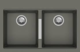 QUARTZ 2 BOWL W/O DRAIN BOARD (DEPTH 8INCH) - CARYSIL -  ( GRANITE METALLIC ESPRESSO - WALTZ 3322 - 838x559 mm - 33inchX22inch )