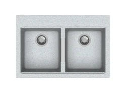 QUARTZ 2 BOWL W/O DRAIN BOARD (DEPTH 8INCH) - CARYSIL -  ( GRANITE CRATER - WALTZ 3322 - 838x559 mm - 33inchX22inch )
