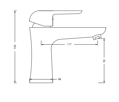SINGLE LEVER BASIN MIXER - HINDWARE FAUCETS -  ( POLISHED CHROME - FLUID-URBAN - 0x15 mm - 0inchX0.5inch )