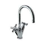C.H. BASIN MIXER W.BRAIDED PIPE - JAQUAR FAUCETS -  ( CHROME - SOLO - 0x15 mm - 0inchX0.5inch )