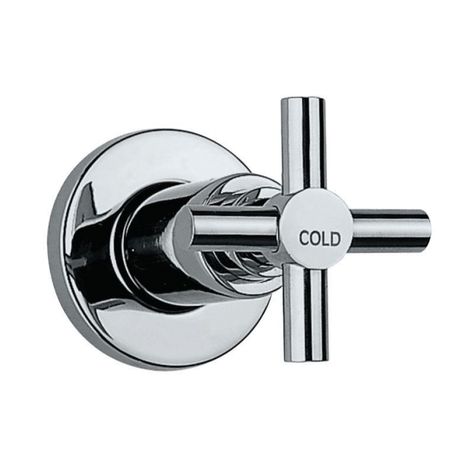 EXPOSED PART KIT OF CONCEALED STOP COCK COLD ONLY & FLUSH COCK W/FLANGE - JAQUAR FAUCETS - (CHROME - SOLO - 0x0 mm - 0inchX0inch)