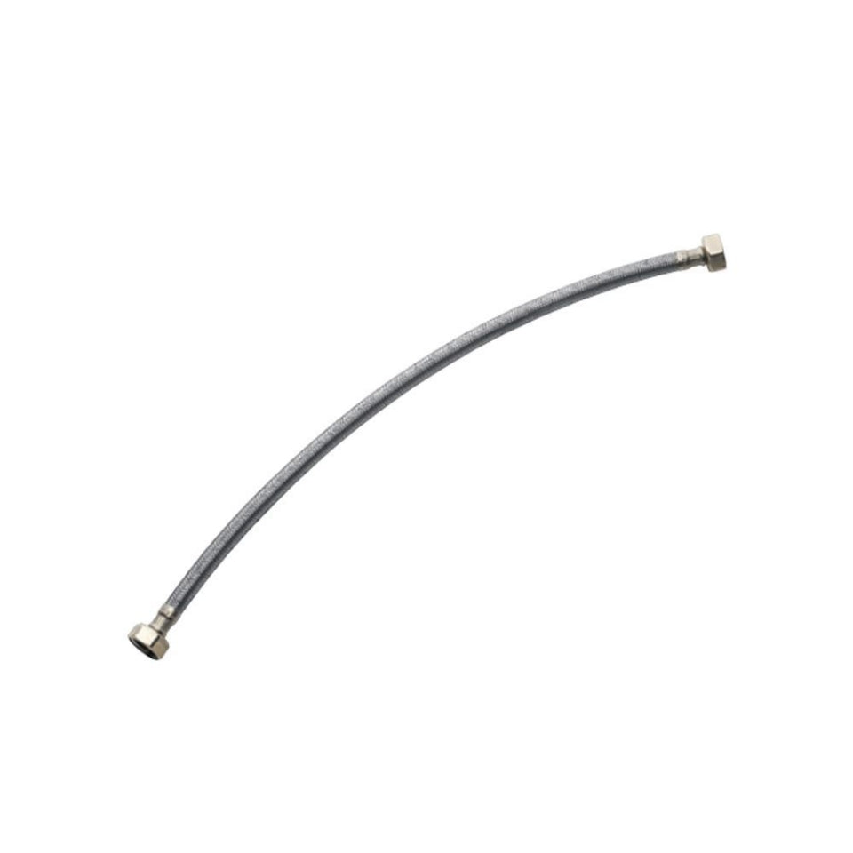 BRAIDED HOSES WITH 2 NUTS - JAQUAR FAUCETS - ( CHROME - ALLIED - 450x15 mm - 18inchX0.5inch )