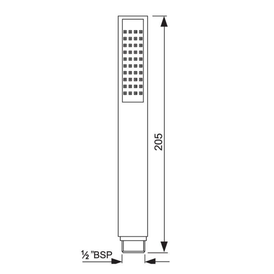 SQUARE S.FLOW W/O TUBE & HOOK - JAQUAR FAUCETS -  ( CHROME - HAND SHOWER - 0x15 mm - 0inchX0.5inch )