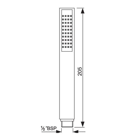SQUARE S.FLOW W/O TUBE & HOOK - JAQUAR FAUCETS -  ( CHROME - HAND SHOWER - 0x15 mm - 0inchX0.5inch )