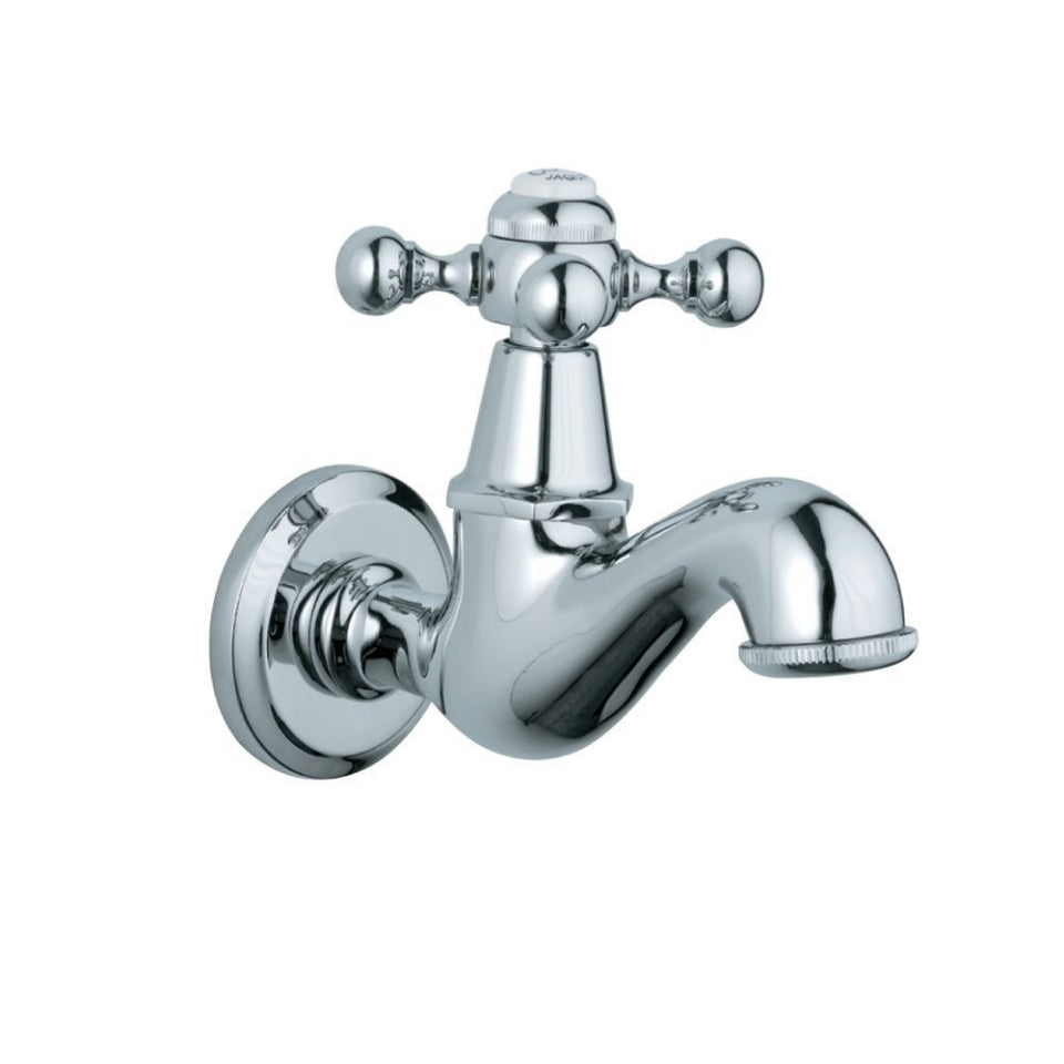 BIB TAP WITH WALL FLANGE - JAQUAR FAUCETS -  ( CHROME - QUEENS - 0x15 mm - 0inchX0.5inch )