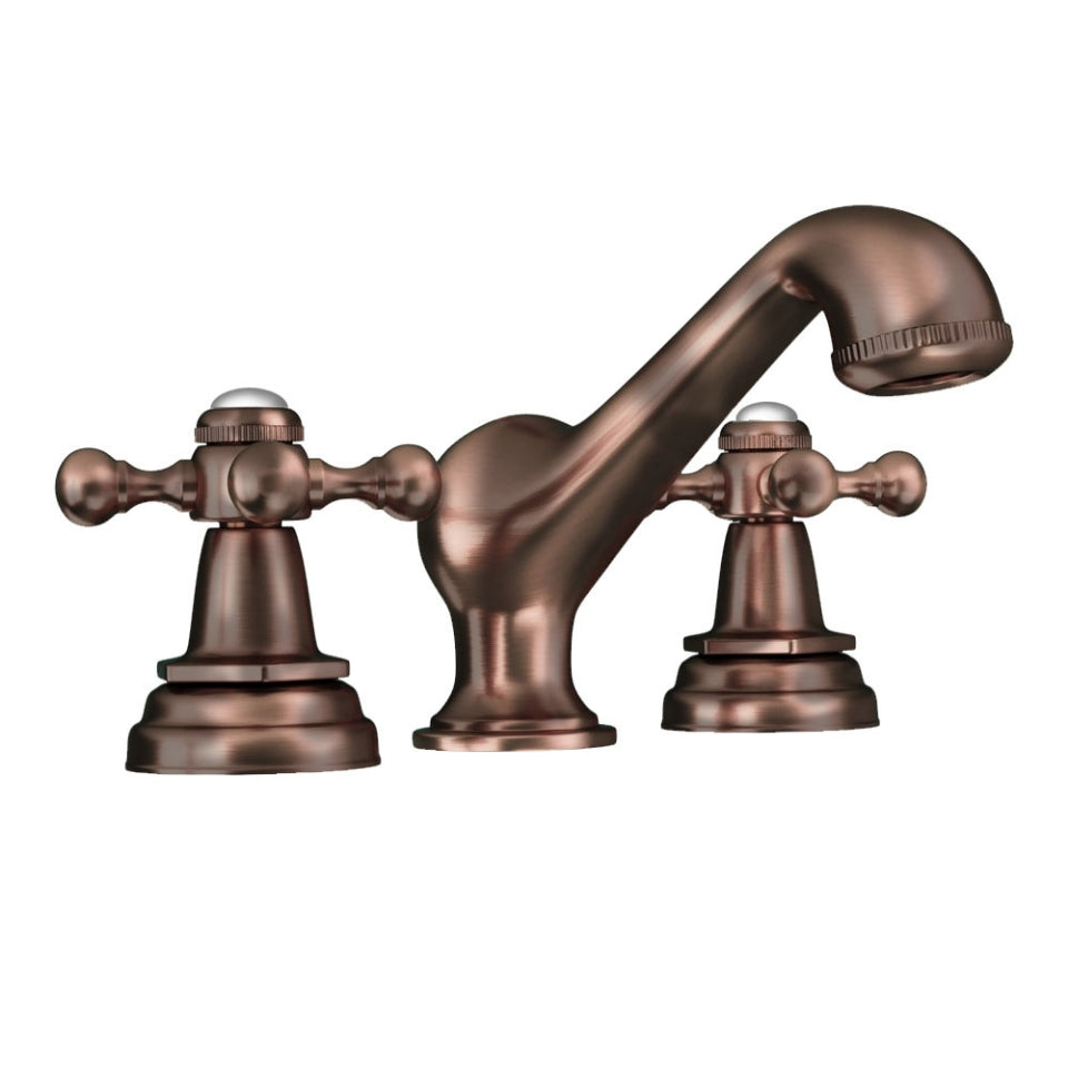 3-HOLE BASIN MIXER W/O POP-UP WASTE SYSTEM - JAQUAR FAUCETS -  ( ANTIQUE COPPER - QUEENS - 0x15 mm - 0inchX0.5inch )