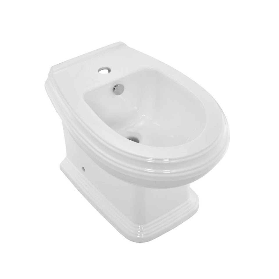 FLOOR MOUNTED BIDET W/FIXING ACCESSORIES - JAQUAR SWARE - ( WHITE - QUEENS PRIME - 410x570 mm - 16.4inchX22.8inch )