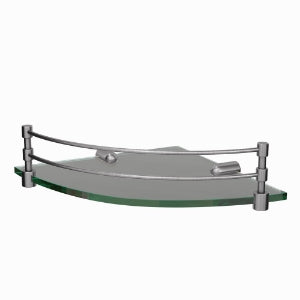 CORNER GLASS SELF (WTH BRACKET)- JAQUAR FAUCETS - ( STAINLESS STEEL - CONTINENTAL ACC. - 225x225 mm - 9inchX9inch )