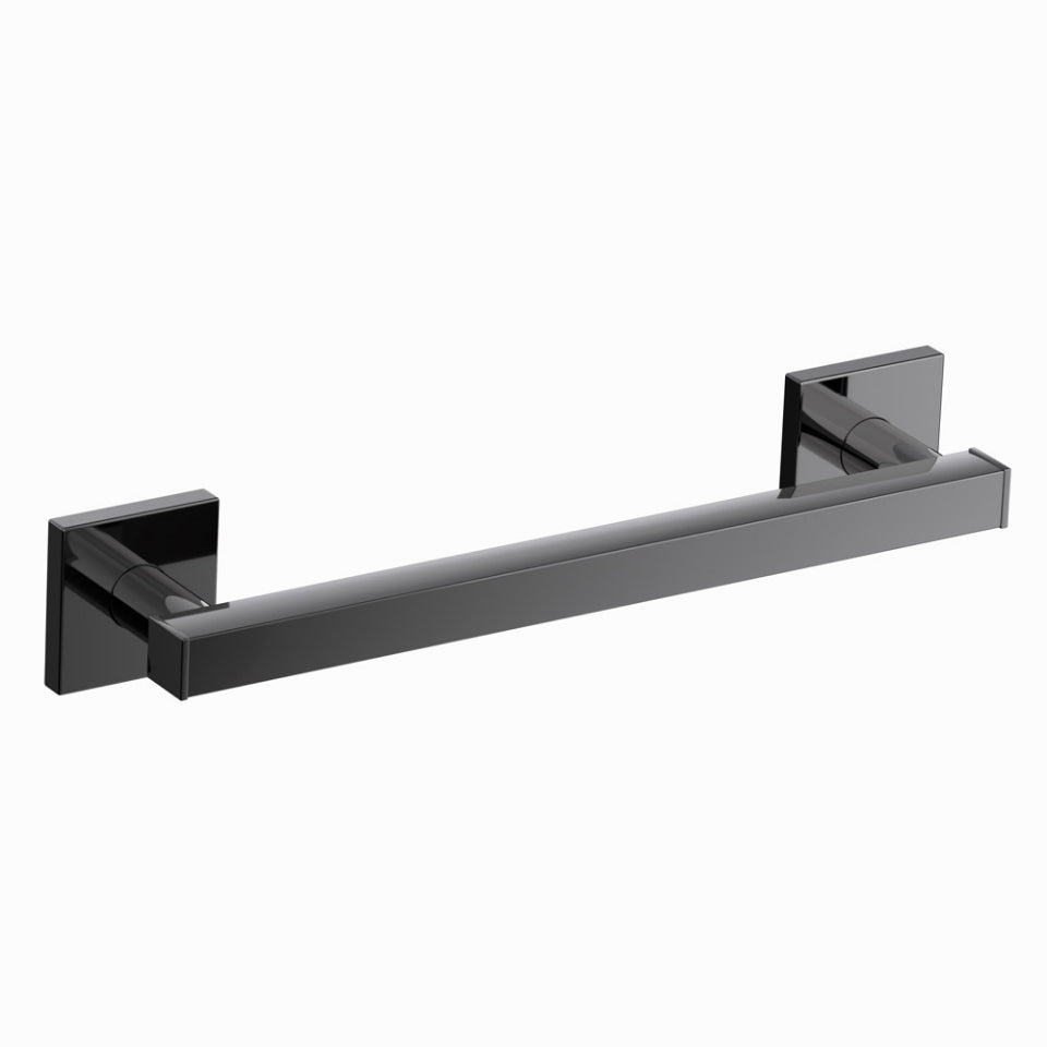 GRAB BAR - JAQUAR FAUCETS -  ( BLACK CHROME - ACC. KUBIX PRIME - 0x300 mm - 0inchX12inch )