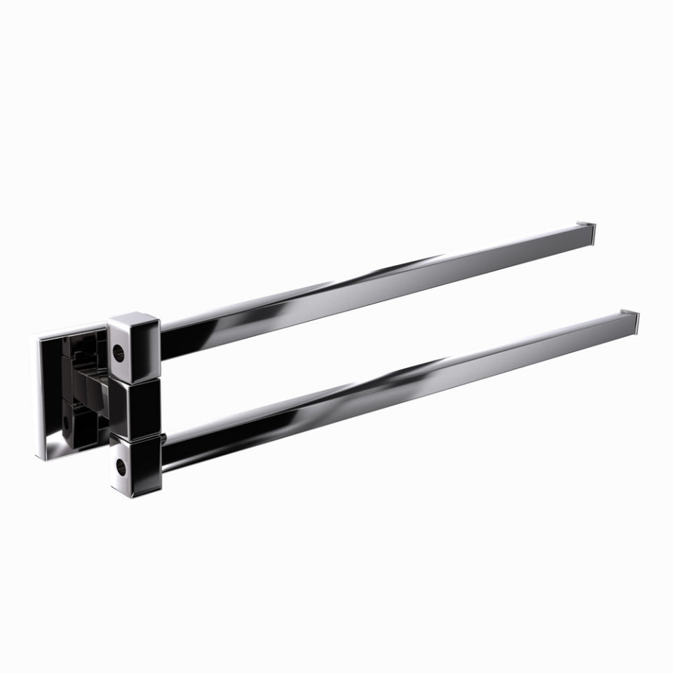 SWIVEL TOWEL HOLDER TWIN - JAQUAR FAUCETS - ( BLACK CHROME - ACC. KUBIX PRIME - 0x0 mm - 0inchX0inch )