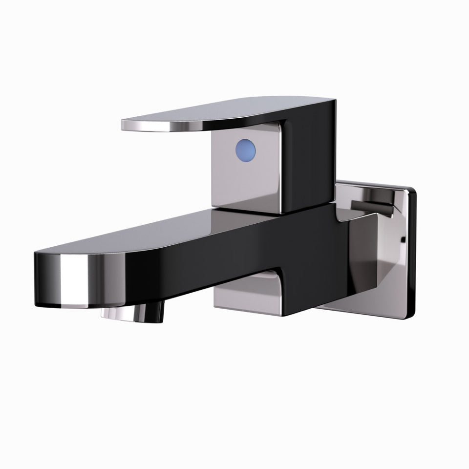 BIB COCK WITH WALL FLANGE- JAQUAR FAUCETS - (BLACK CHROME - ALIVE - 0x15 mm -  0inchX0.5inch)