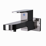BIB COCK WITH WALL FLANGE- JAQUAR FAUCETS - (BLACK CHROME - ALIVE - 0x15 mm -  0inchX0.5inch)