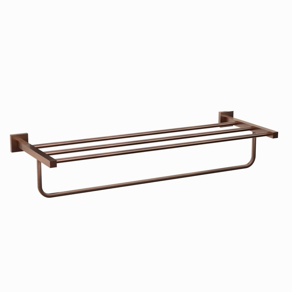 TOWEL RACK W/HANGERS - JAQUAR FAUCETS -  ( ANTIQUE COPPER - ACC. KUBIX PRIME - 0x600 mm - 0inchX24inch )