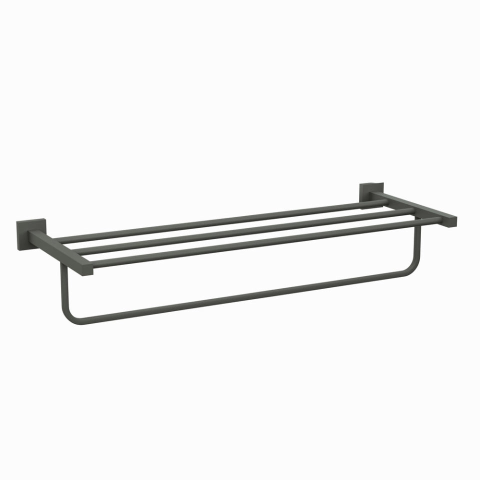 TOWEL RACK W/HANGERS - JAQUAR FAUCETS -  ( GRAPHITE - ACC. KUBIX PRIME - 0x600 mm - 0inchX24inch )