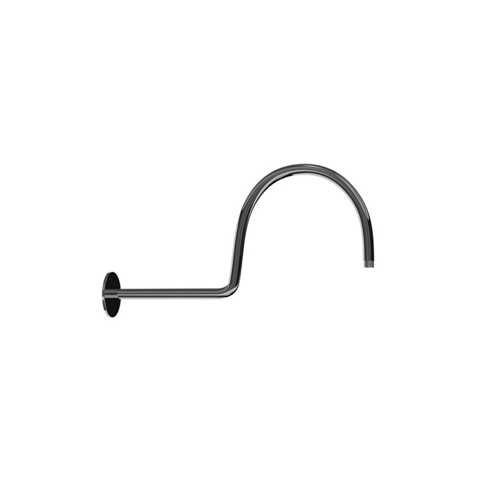 SHOWER ARM VICTORIAN WITH FLANGE - JAQUAR FAUCETS -  ( BLACK CHROME - SHOWER ACC. - 480x15 mm - 19.2inchX0.5inch )