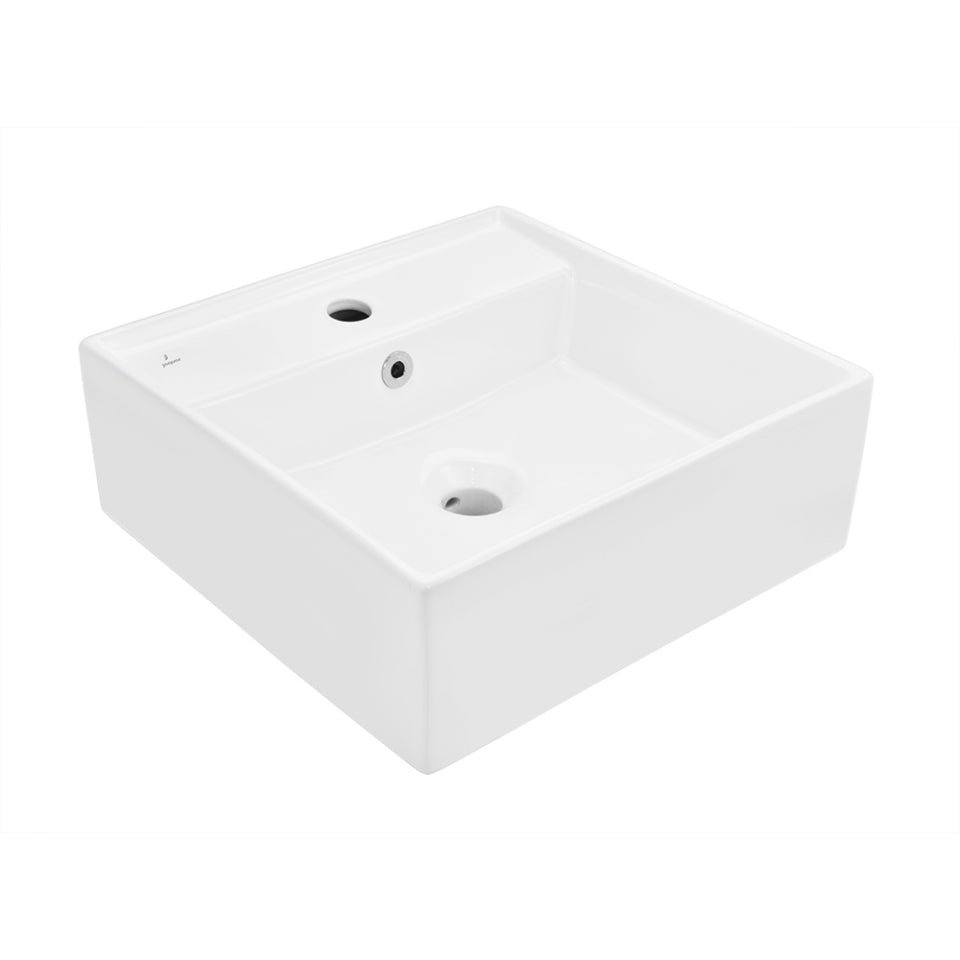 WASH BASIN WALL HUNG/TABLE TOP - JAQUAR SWARE - ( WHITE - CONTINENTAL - 410x410 mm - 16inchX16inch )