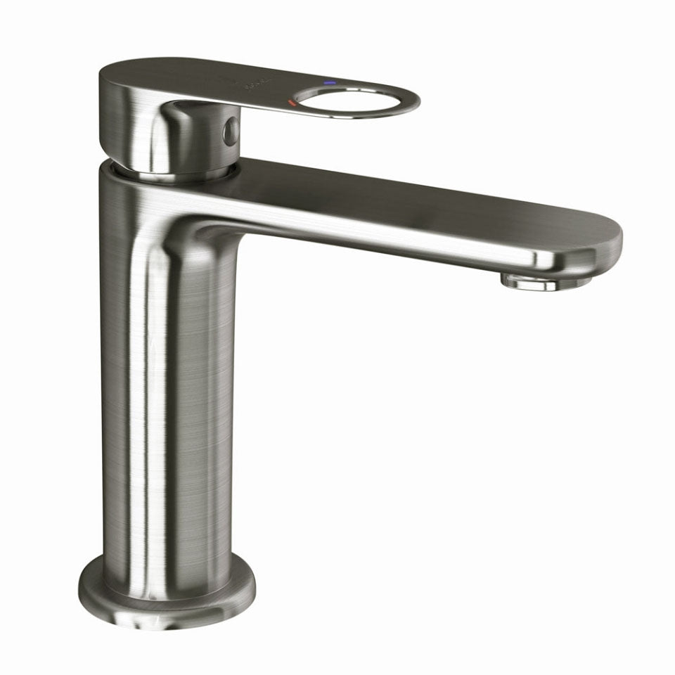 S.L. BASIN MIXER WITH BRAIDED PIPES - JAQUAR FAUCETS -  ( STAINLESS STEEL - ORNAMIX PRIME - 0x15 mm - 0inchX0.5inch )