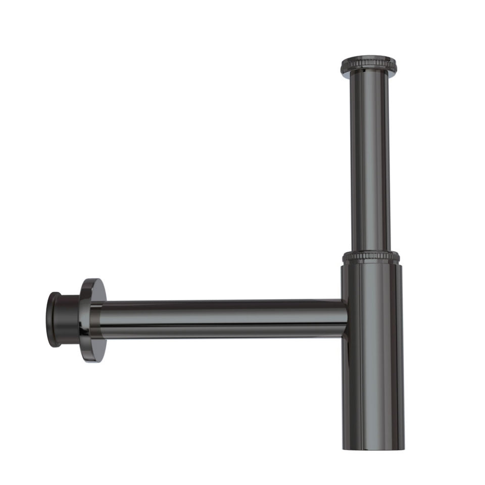 BOTTLE TRAP WITH 12 & 12 INCH PIPE - JAQUAR FAUCETS - ( BLACK CHROME - ALLIED - 0x32 mm - 0inchX1.25inch )