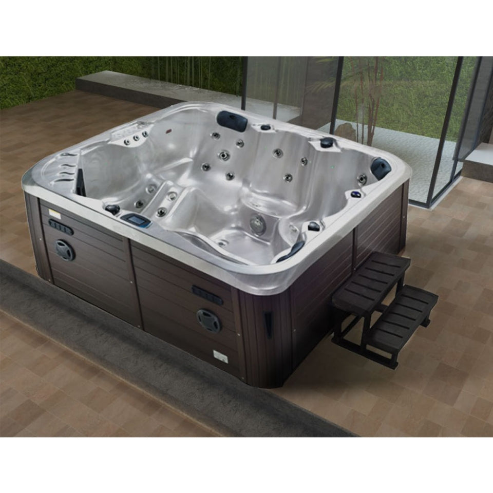 BREVA SPA 5SEATER MODEL CONTROL SYSTEM - JAQUAR WELLNESS - ( COFFEE - BREVA - 2000x2000 mm - 80inchX80inch )