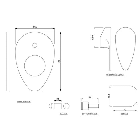 S.L.EXPOSED PARTS DIV KIT HIGH FLOW - JAQUAR FAUCETS -  ( ANTIQUE BRONZE - VIGNETTE PRIME - 0x15 mm - 0inchX0.5inch )