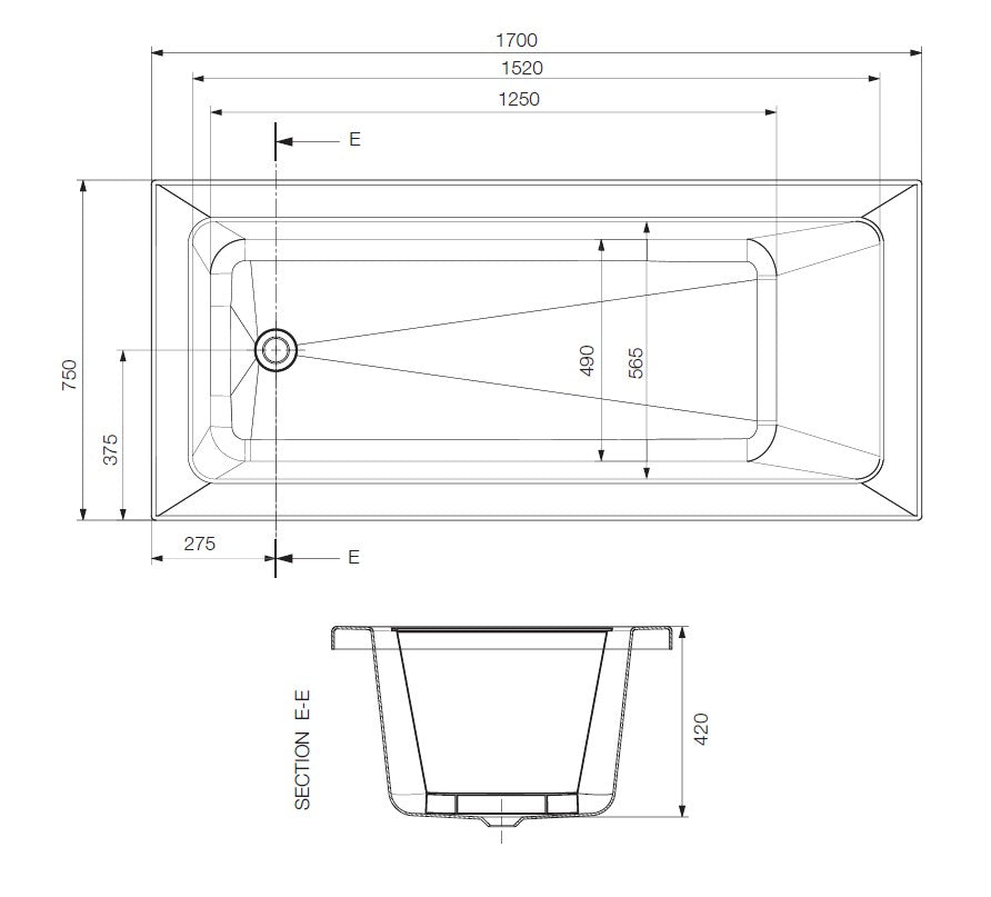 BATH TUB W/POWDER COATED FRAME - JAQUAR WELLNESS - ( WHITE - FONTE - 1700x750 mm - 68inchX30inch )