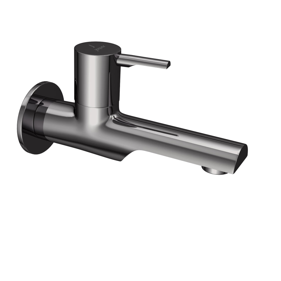 BIB COCK WITH WALL FLANGE - JAQUAR FAUCETS -  ( BLACK CHROME - FLORENTINE PRIME - 0x15 mm - 0inchX0.5inch )