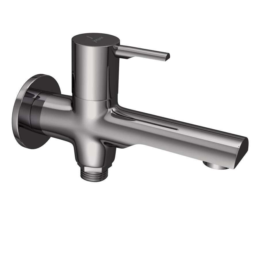 2 WAY BIB COCK WITH WALL FLANGE - JAQUAR FAUCETS -  ( BLACK CHROME - FLORENTINE PRIME - 0x15 mm - 0inchX0.5inch )