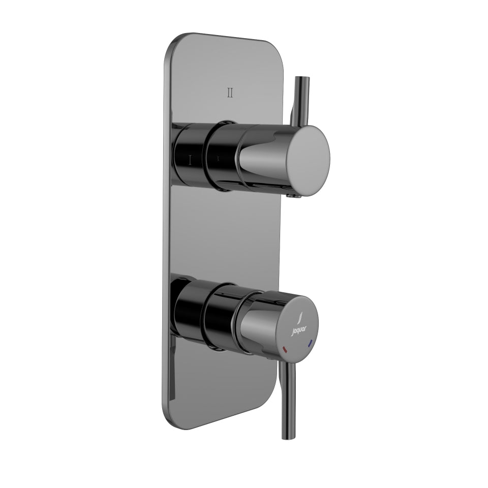 AQUAMAX EXPOSED PART KIT OF SINGLE LEVER SHOWER MIXER WITH 3-WAY DIVERTER AND SLEEVE (COMPATIBLE WITH ALD-783N) - JAQUAR FAUCETS -  ( BLACK CHROME - FLORENTINE PRIME - 0x15 mm - 0inchX0.5inch )