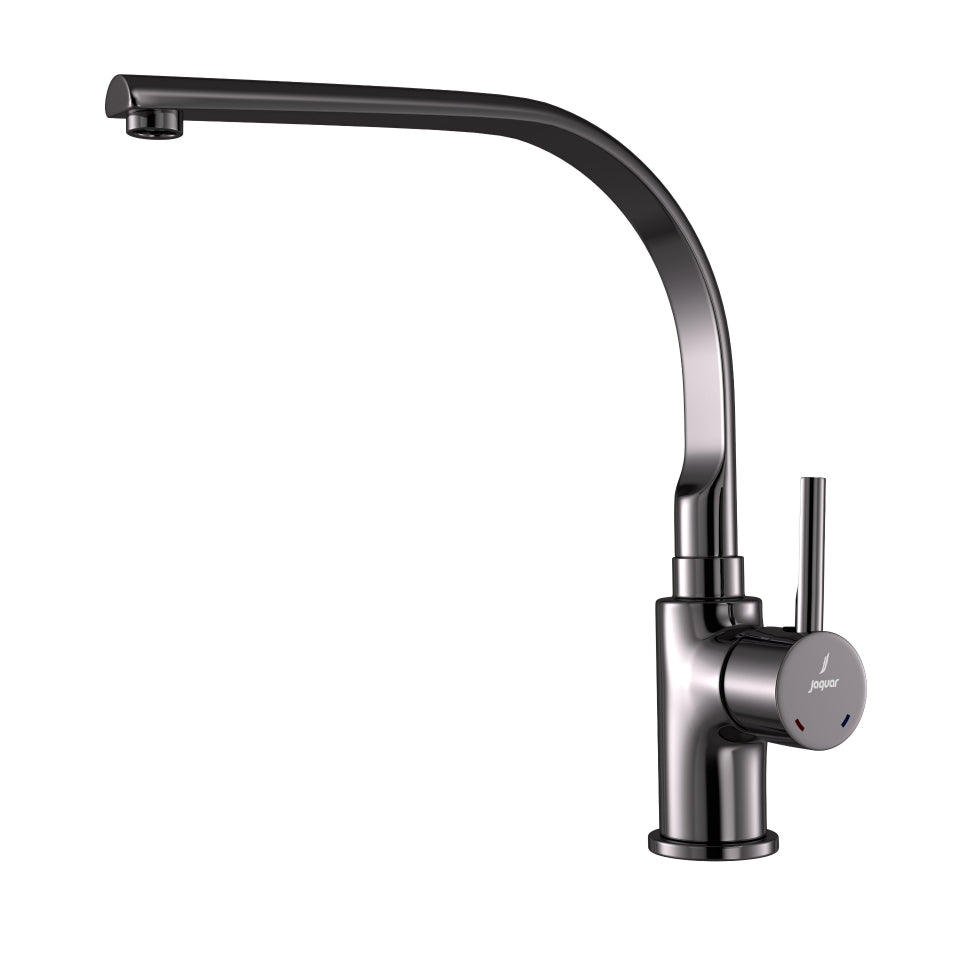 SIDE SINGLE LEVER SINK MIXER WITH SWINGING SPOUT (TABLE MOUNTED) - JAQUAR FAUCETS -  ( BLACK CHROME - FLORENTINE PRIME - 0x15 mm - 0inchX0.5inch )