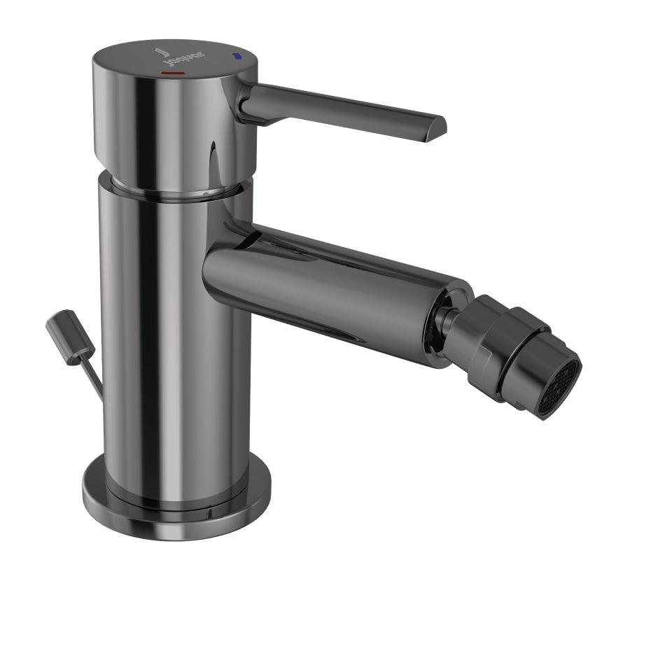 SINGLE LEVER 1 - HOLE BIDET MIXER WITH POPUP - JAQUAR FAUCETS -  ( BLACK CHROME - FLORENTINE PRIME - 0x15 mm - 0inchX0.5inch )
