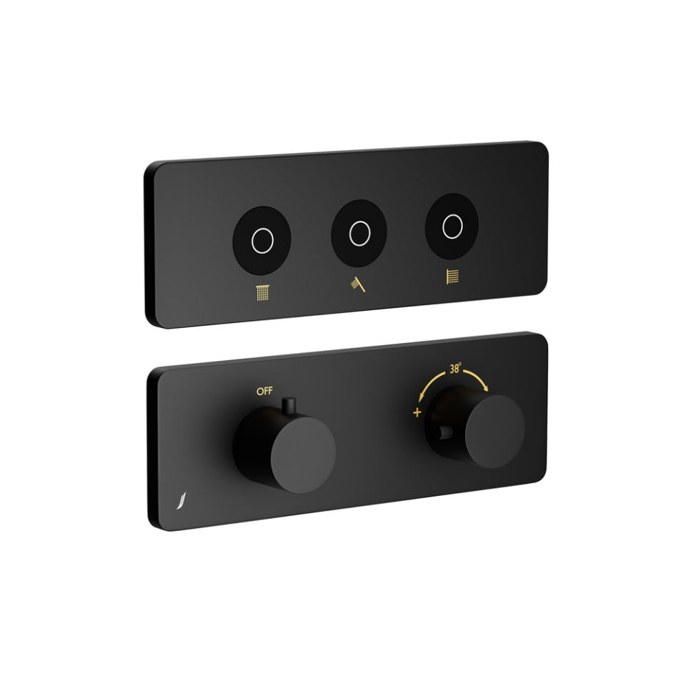 EXPOSED PART KIT OF QLOUD TOUCH SHOWER SYSTEM WITH 3OUTLETS - JAQUAR FAUCETS - ( BLACK MATT - QLOUD - 0x32 mm - 0inchX1.28inch )