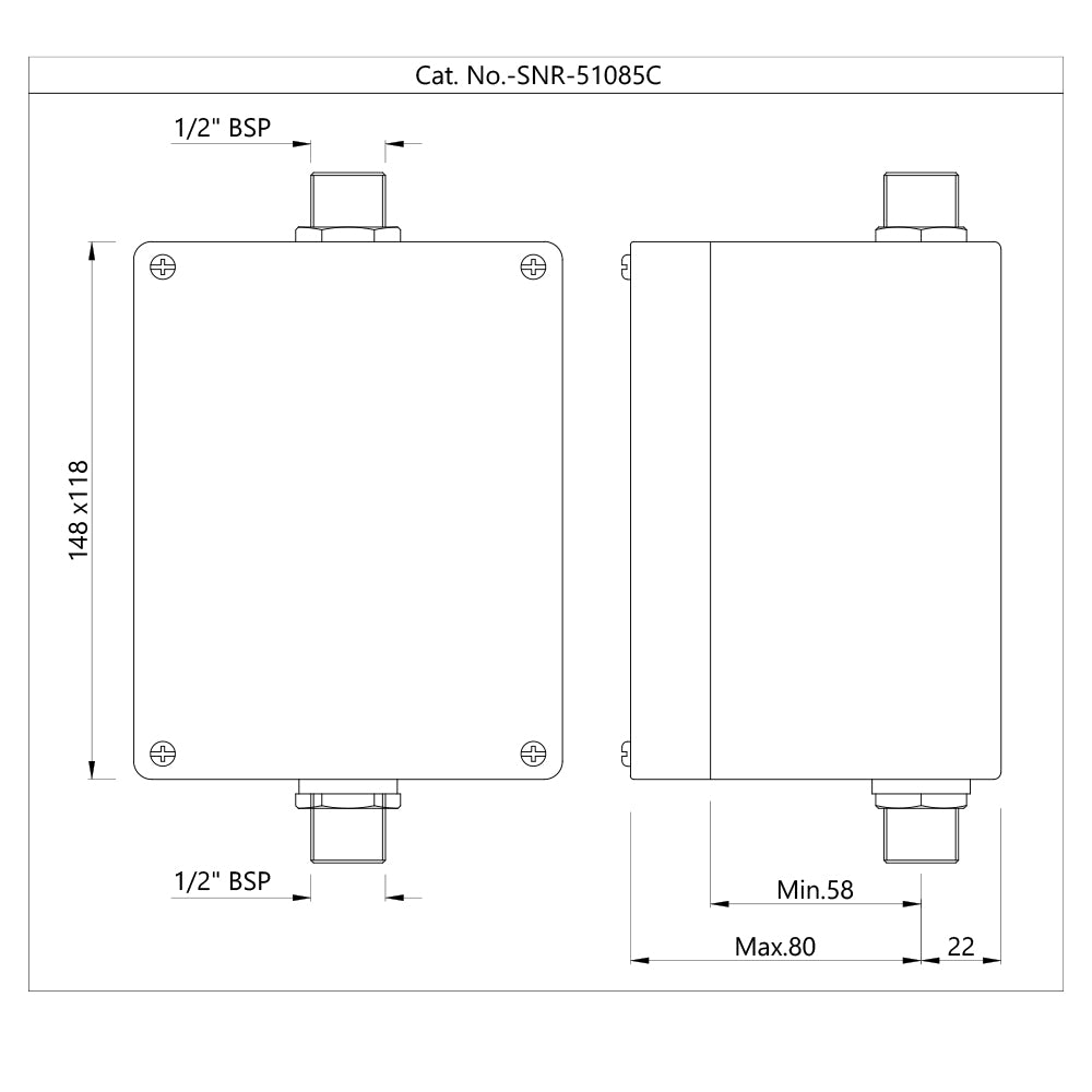 CONCEALED INSTALLATION BOX FOR URINAL SENSOR CONSISTING OF SOLENOID VALVE WITH CONTROL VALVE - JAQUAR FAUCETS -  (  - SENSOR FAUCETS - 0x15 mm - 0inchX0.5inch )