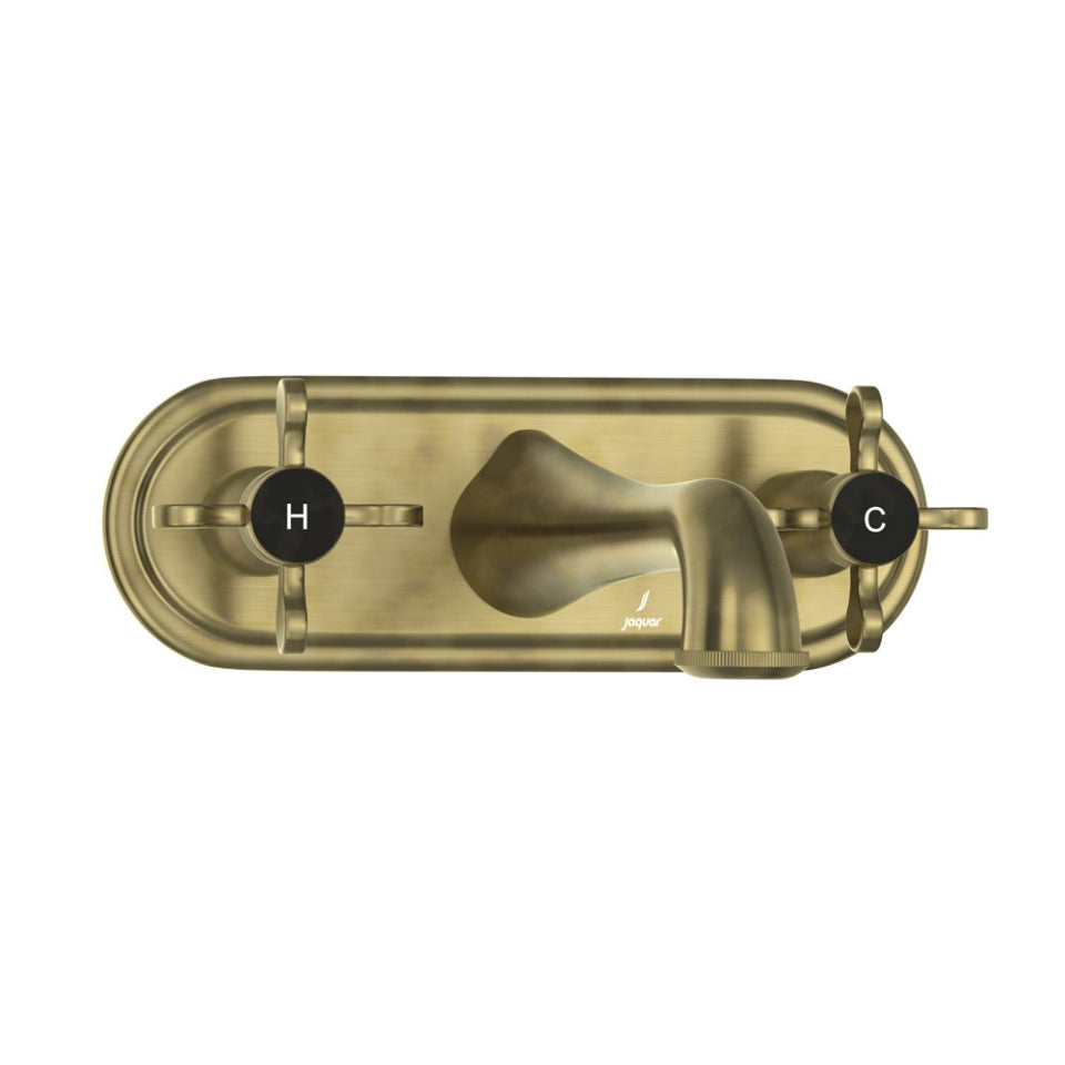 2 CON.STOP COCKS WITH BASIN SPOUT - JAQUAR FAUCETS -  ( ANTIQUE BRONZE - QUEENS PRIME - 0x0 mm - 0inchx0inch )