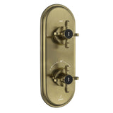 AQUAMAX EXPOSED PART KIT OF THERMOSTATIC SHOWER MIXER WITH 2-WAY DIVERTER WITH SLEEVE (COMPATIBLE WITH ALD-681N) - JAQUAR FAUCETS -  ( ANTIQUE BRONZE - QUEENS PRIME - 0x15 mm - 0inchX0.5inch )