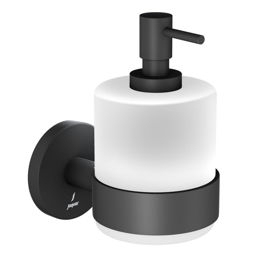 SOAP DISP W/GLASS BOTTLE - JAQUAR FAUCETS -  ( BLACK MATT - CONTINENTAL ACC. - 0x0 mm - 0inchx0inch )