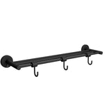 TOWEL RACK WITHOUT LOWER HANG W/3 HOOKS - JAQUAR FAUCETS -  ( BLACK MATT - CONTINENTAL ACC. - 0x600 mm - 24inchX0inch )