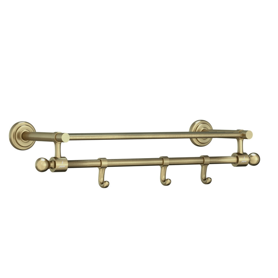 TOWEL  RACK - JAQUAR FAUCETS -  ( ANTIQUE BRONZE - QUEENS ACC. - 0x600 mm - 0inchX24inch )